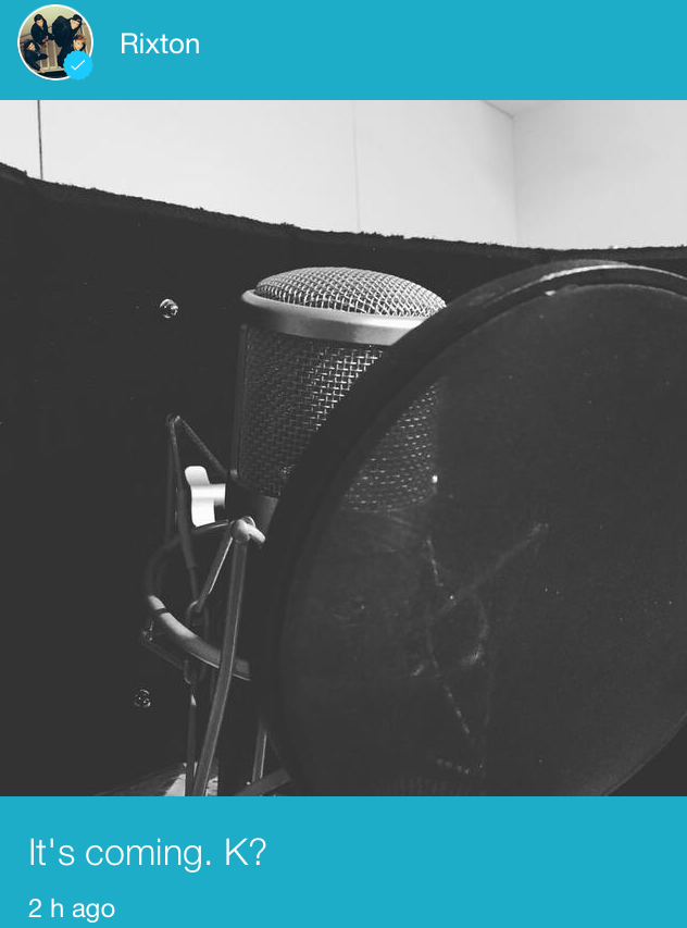 RixtonUS's tweet image. But out with the old, in with the new! Update from the men themselves! 2 hours ago! Who's excited for the new music?