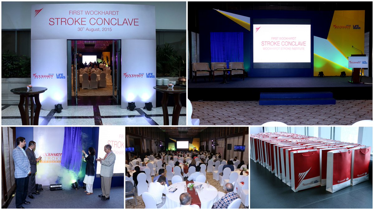 risingevents's tweet photo. A modern and elegant stage design created for Wockhardt Hospital's First Stroke Conclave. https://t.co/lXJtTU2HB1