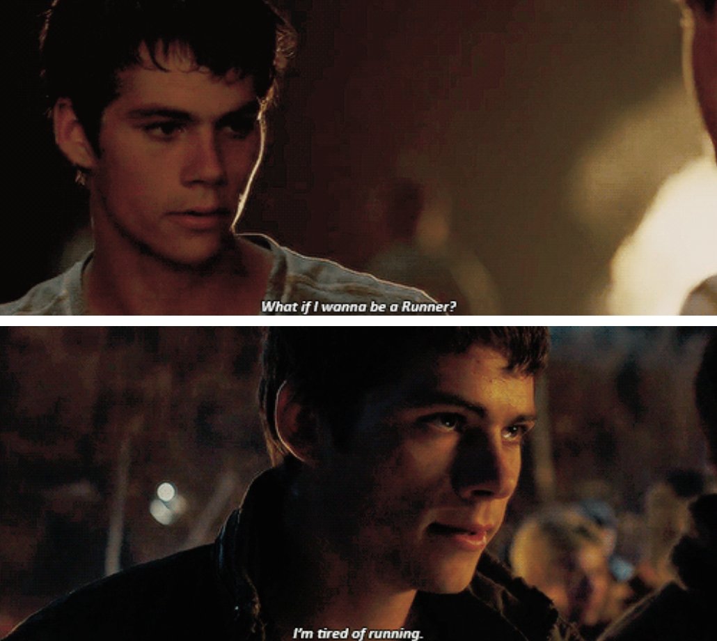 baekrigon's tweet photo. THE MAZE RUNNER AND THE SCORCH TRIALS RUNNING QUOTE PARALLEL THIS IS TRULY AMAZING https://t.co/SQTt9O0C89