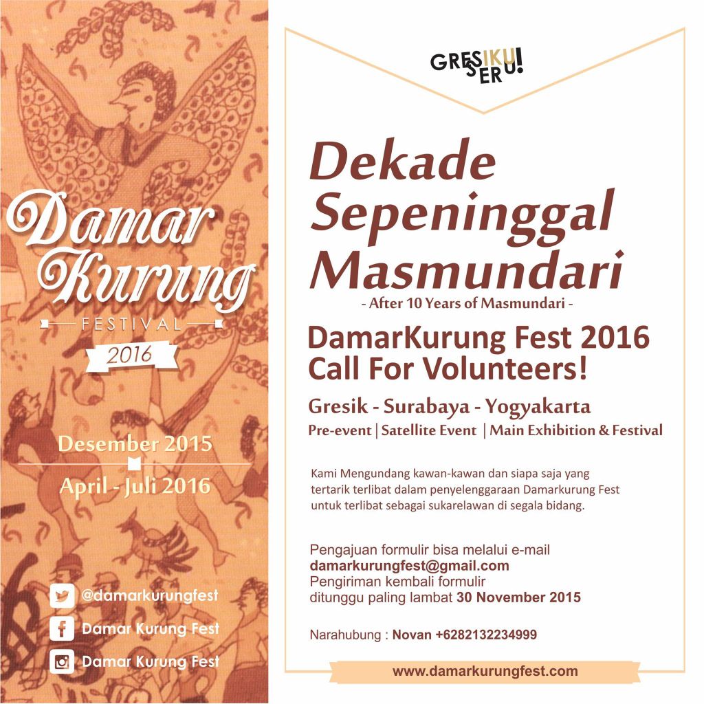 DamarKurungfest's tweet photo. Pengiriman isian formulir Volunteer kami tunggu via email paling lambat hari ini pukul 24.00 wib :) #10thMasmundari https://t.co/D4vXJDqiHb