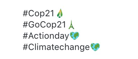 UNFCCC's tweet photo. Thank you @twitter for the new emojis to mark the beginning of the UN Climate Conference in Paris. #COP21 https://t.co/8hlAyCioCc