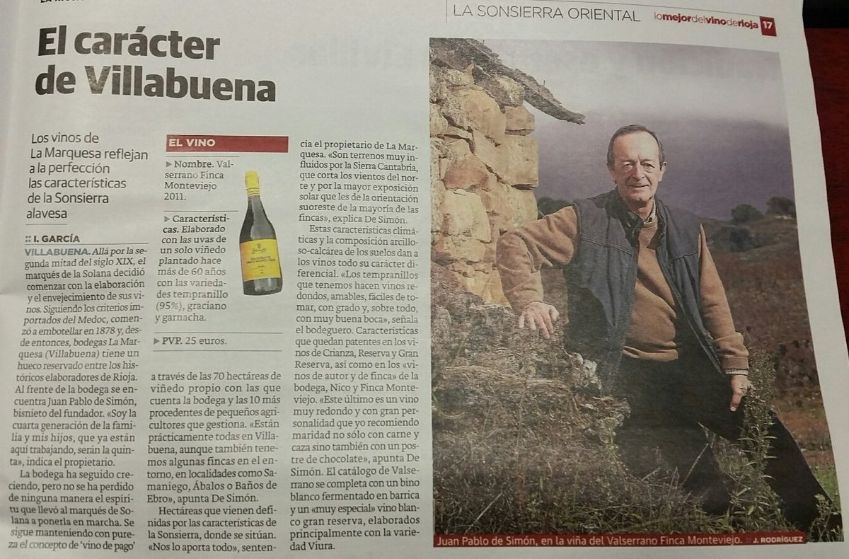 valserrano's tweet photo. Ayer en el suplemento de #larioja "El grito de la diversidad" #lomejordelvinoderioja "El caracter de #Villabuena" https://t.co/hsWb1EXwto