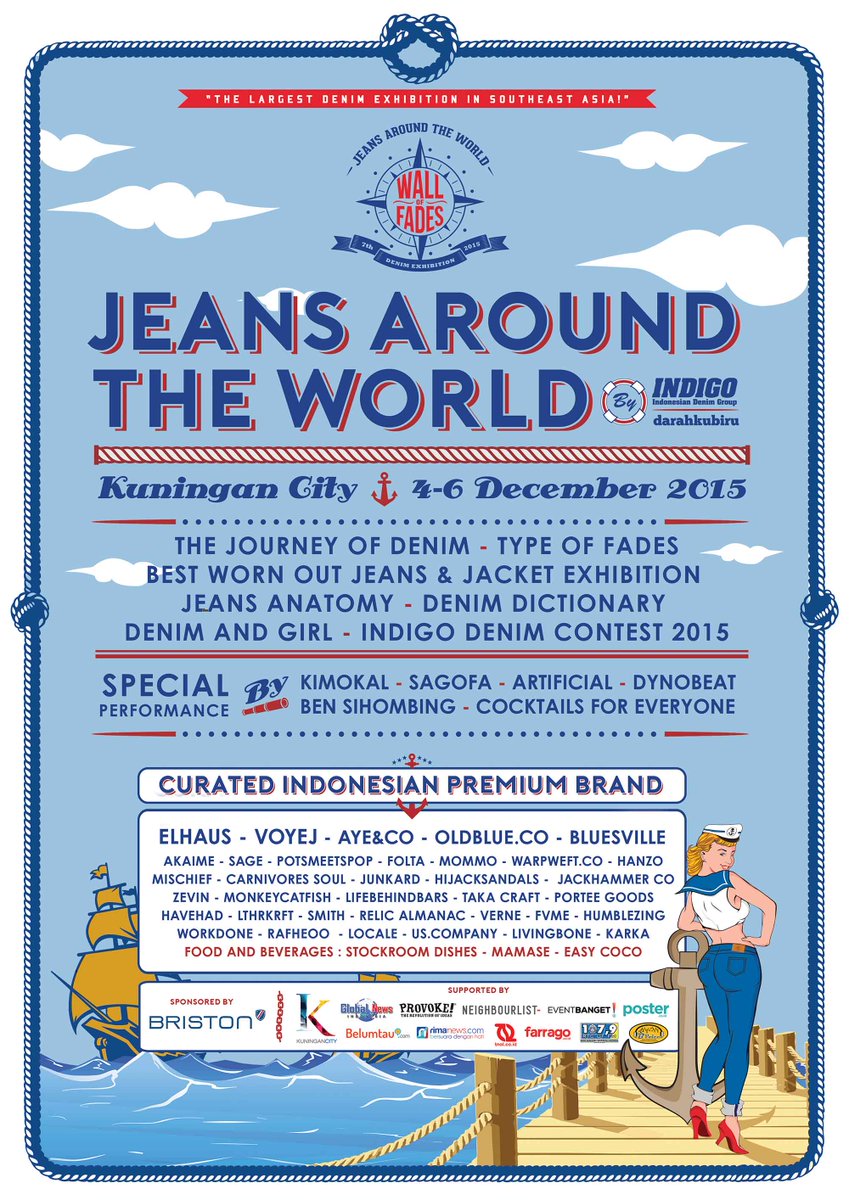 Jangan lupa datang ke <a href="/WallOfFades/">WALL OF FADES</a> 2015 "Jeans Around The World " 4-5-6 Desember at Kuningan City. #WOF2015