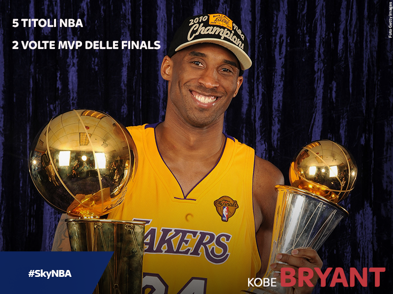 SkySport's tweet photo. Bacheca colma di trofei per @kobebryant: tra gli allori 5 titoli NBA​, 2 MVP delle Finals e 2 ori olimpici #SkyNBA https://t.co/hNBVi36Z2z