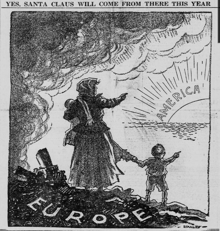 ThisDayInWWI's tweet photo. Nov 30 1915 

That is where Santa Claus will come from 

https://t.co/7vSA20ounP @CartoonWW1 #ww1cartoon https://t.co/dHnGk0UFfX