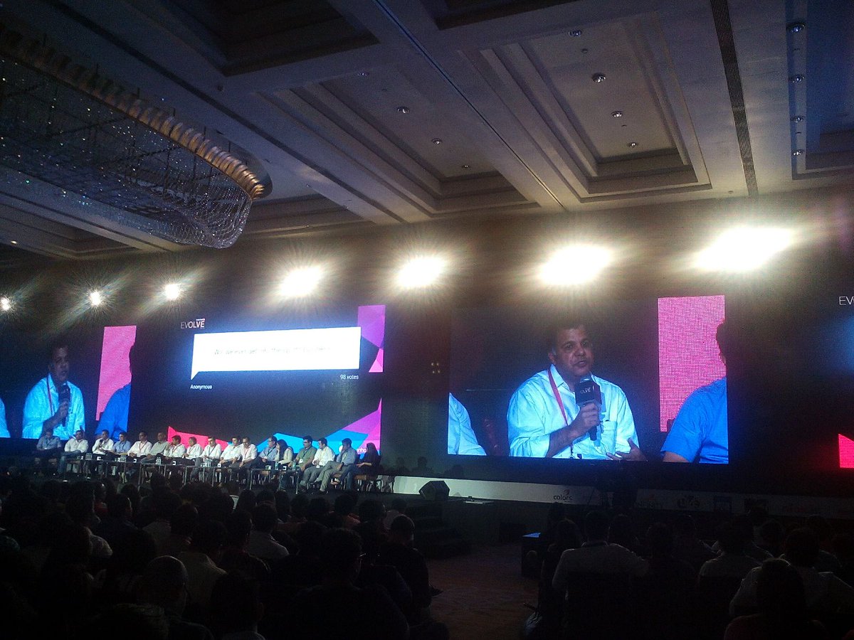 viacom18's tweet photo. Our leadership team believes in transparency. Here's @rajcheerfull taking questions in full spirit. #evolve2015 https://t.co/gAGSapzR6b