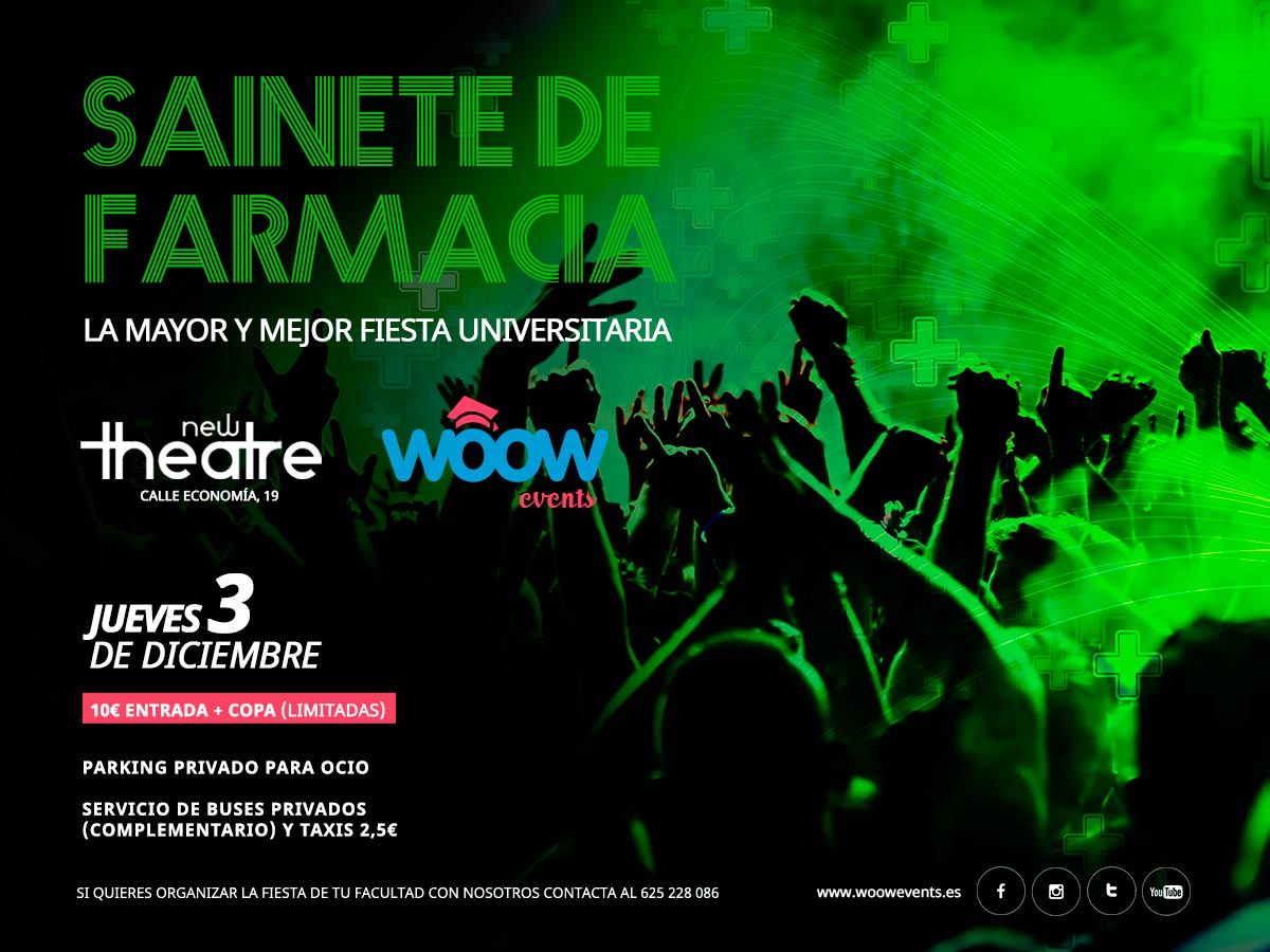 ¡Últimas entradas #fiesta Sainete de #Farmacia #Sevilla! Contacta con alumnos de #Farmacia! woowevents.com