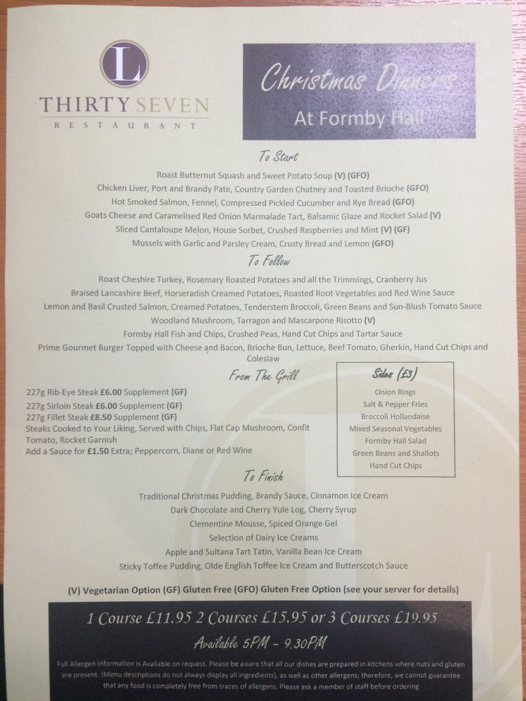 L37_FormbyHall's tweet photo. Christmas dinner menu starts today. 01704 835413 to book 🎅🏼🎄⛄️ only £19.95 for 3 courses!!! https://t.co/aH7avYvWcN