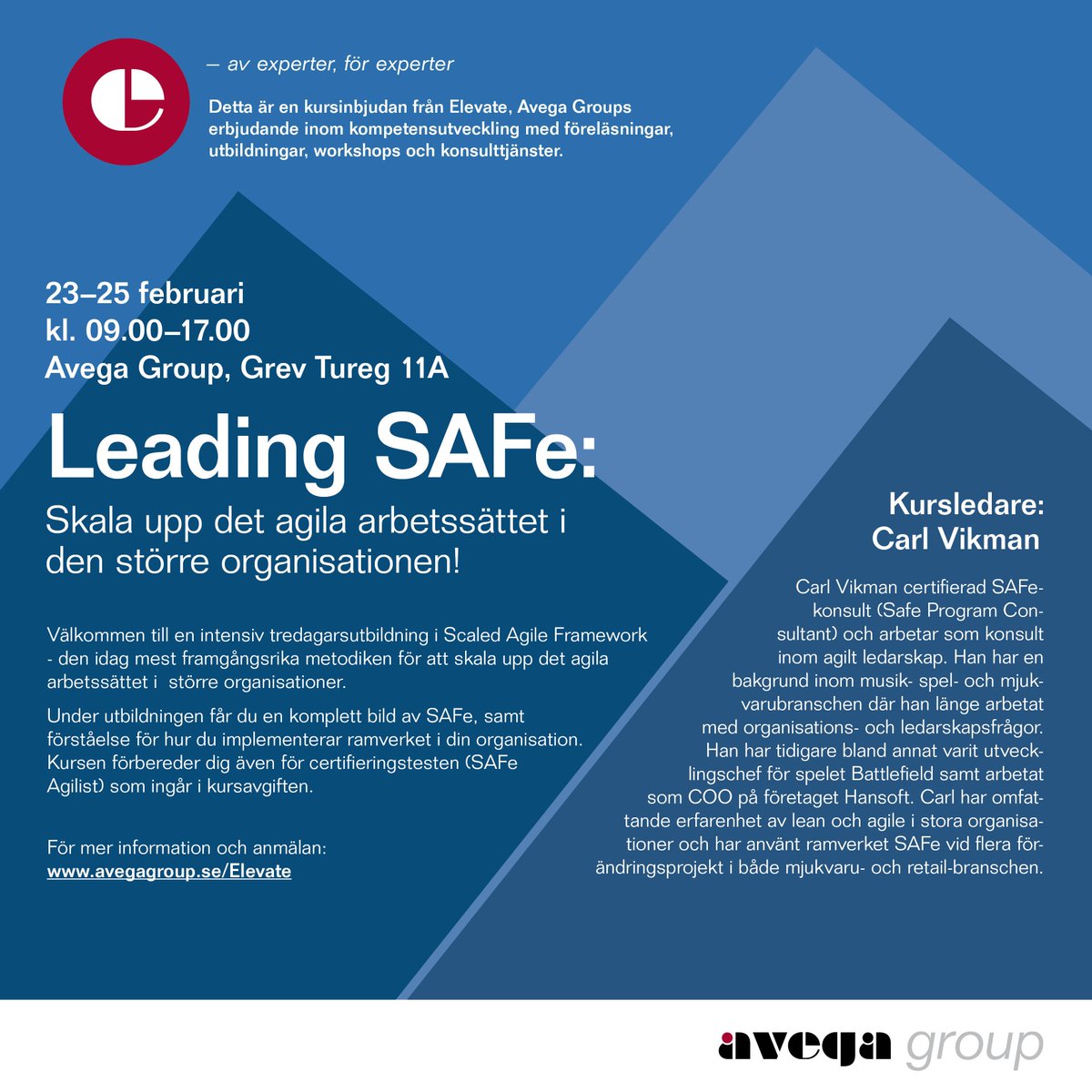 avegagroup's tweet image. Leading SAFe™ En intensiv tredagarsutbildning i Scaled Agile Framework.  #AvegaElevate bit.ly/21ojfCZ