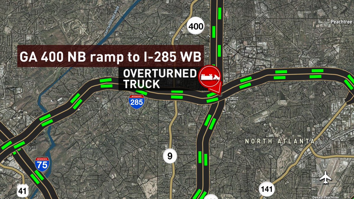 Heads up heading north on GA 400 from Buckhead into Sandy Springs