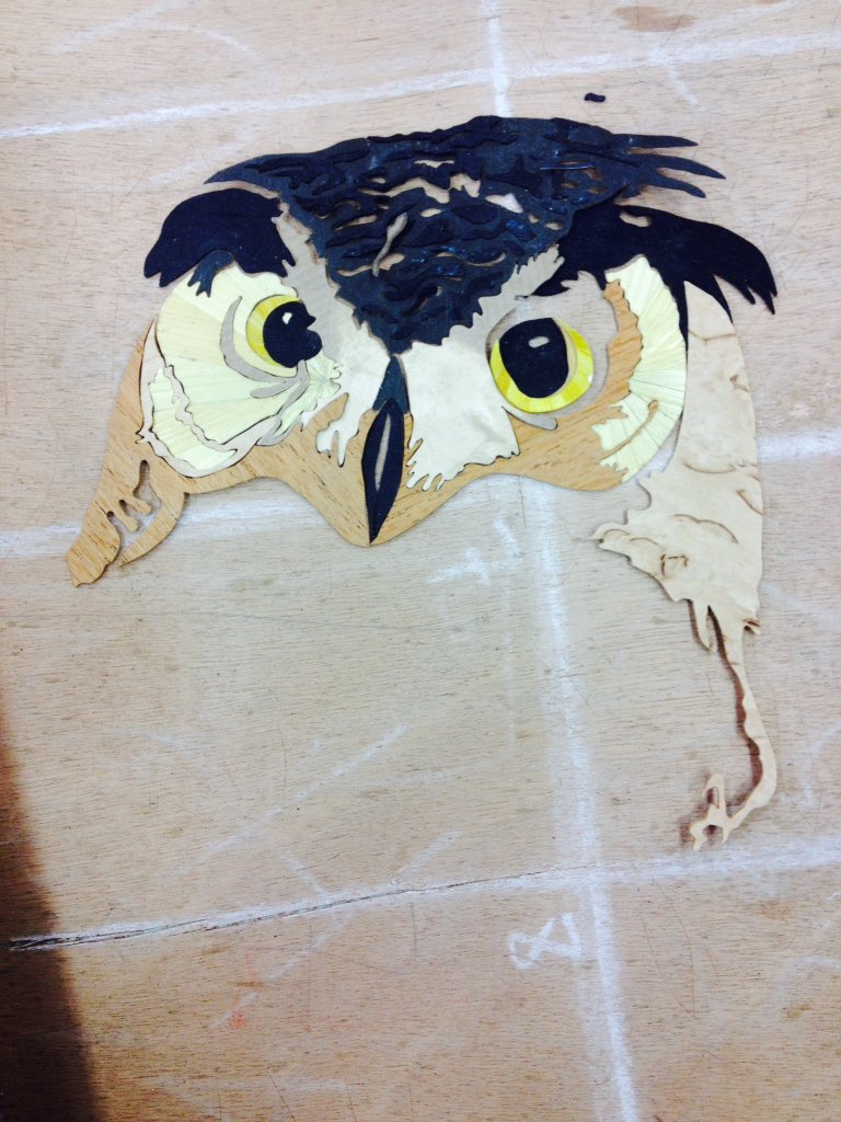 AtelierParisVI's tweet photo. #workinprogress #marquetry #wood #owl #artisanat #madeinfrance #savoirfaire https://t.co/U2oACZYdd3