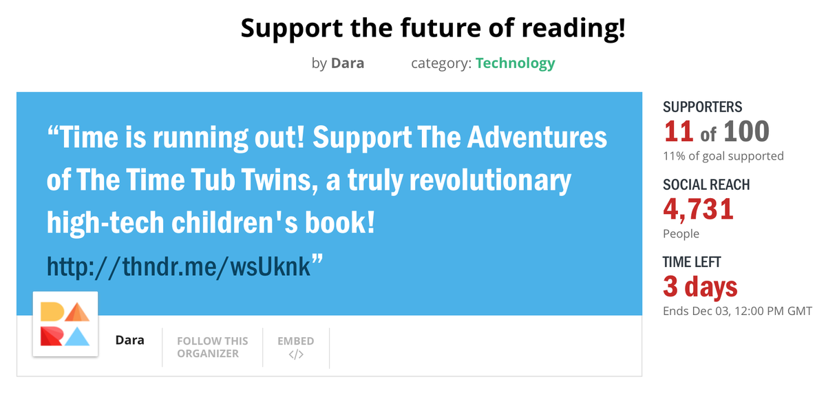 dara_tech's tweet photo. Join our #Thunderclap so we can do a social media shout-out for our #Indiegogo campaign! https://t.co/Dkq6J5VUA3 #AR https://t.co/He1FeG9RTE