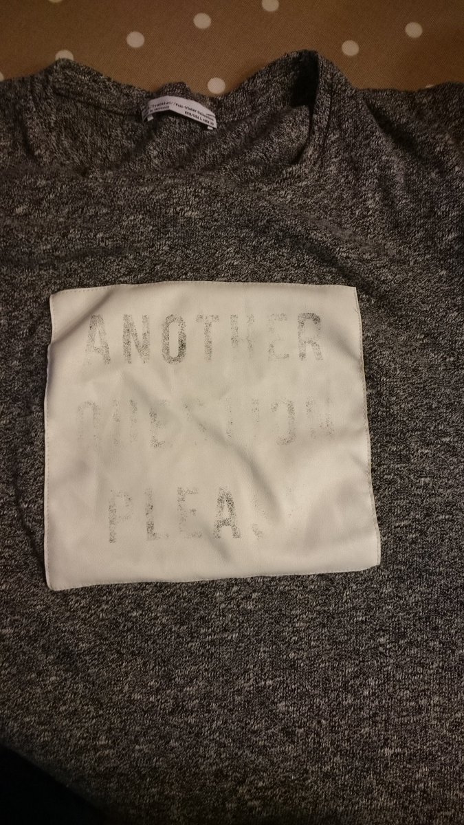lisamwill84's tweet photo. @ZARA not happy with this, washed once as per instructions and nearly all the writing has come off https://t.co/7XsWqgThCz