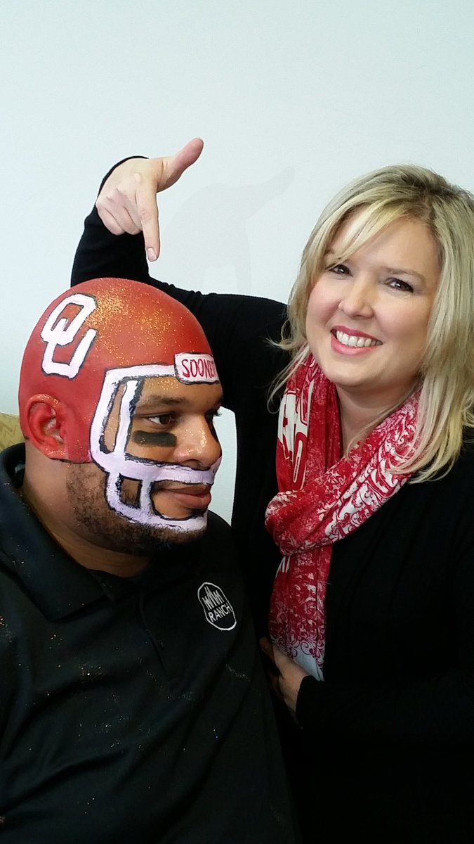 Colby_Daniels's tweet photo. #Bedlam bet payoff. @AllmericanMayes @CaraRice107 @FranchiseOK https://t.co/COs83VYO3V