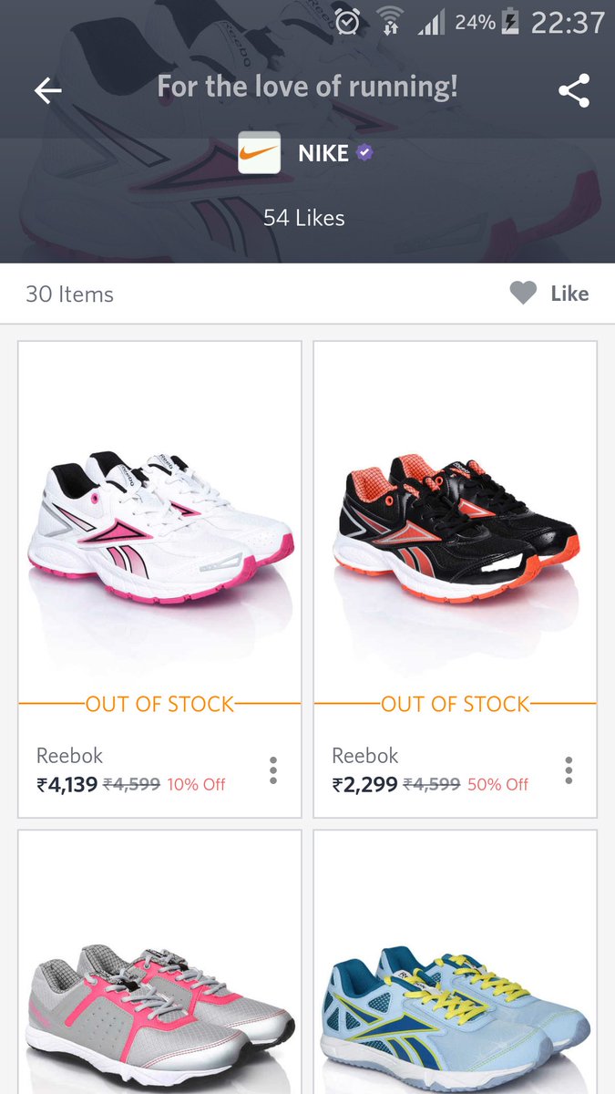 myntra reebok shoes