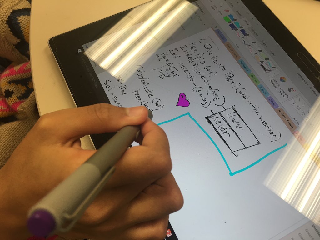 mrzphd's tweet image. #Spanish notes from #Destinos on #Surface3 @OneNoteEDU @surface #MSFTEdu #MIEExpert @NicholsLauri @agcsschool