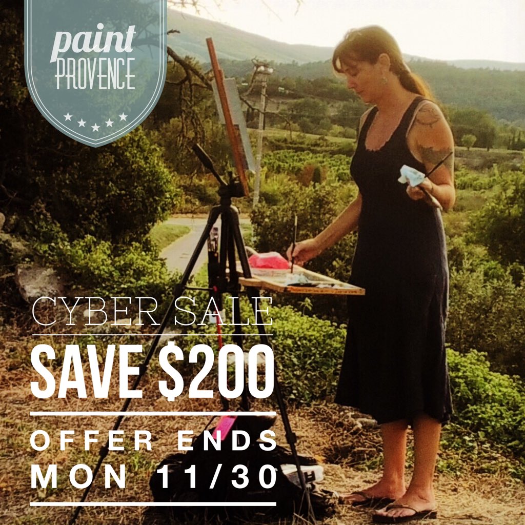 WorkshopsInFrance.com having #CyberMonday sale for artists retreat