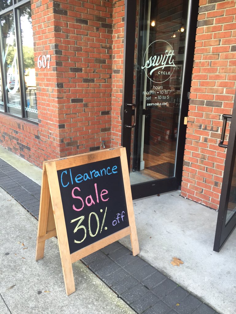 SwiftCycle's tweet image. We are ramping up the savings on our clearance sale. Everything in stock is 30% off this week. Get it while it lasts