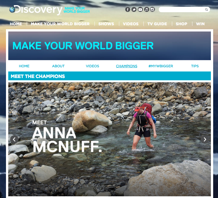 VERY PROUD to be a <a href="/DiscoveryUK/">Discovery Channel UK</a> #MYWBigger Champion, alongside <a href="/Conway_Sean/">Sean Conway</a> &amp; @SarahOuten discoveryuk.com/make-your-worl…