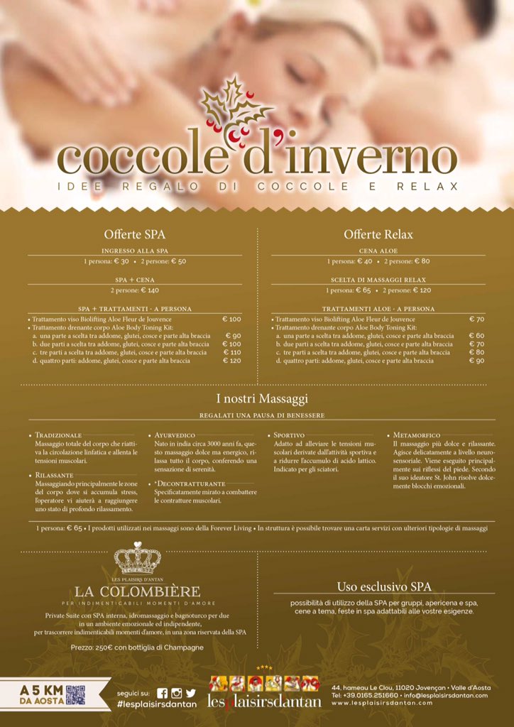Les_Plaisirs1's tweet photo. Idee regalo benessere e spa per Natale 

Natale si avvicina ed ecco nostre idee regalo benessere e spa
0165-251660 https://t.co/yfrSBZSpz7