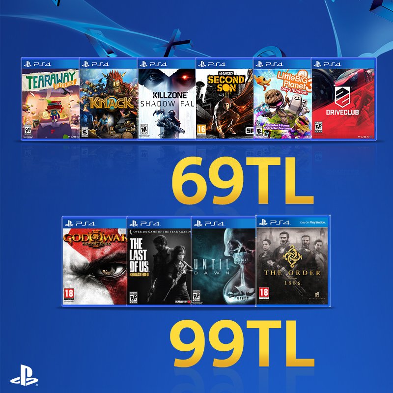 PlayStationTR's tweet photo. En sevdiğin #PS4 oyunları, Aralık ayı boyunca 69TL’den başlayan fiyatlarla. https://t.co/Vgcx8GrqQO