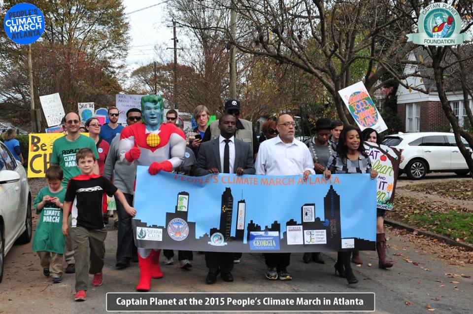 captainplanetfd's tweet photo. Check out the photos of Captain Planet at the 2015 People's Climate March. #ClimateMarchATL https://t.co/1DFaH8JjES https://t.co/x68DnQl3cp