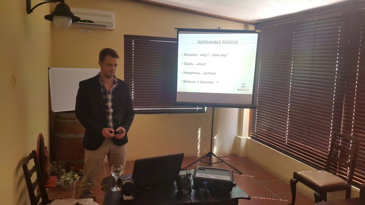 NoobSwitch's tweet image. Werné Kritzinger speaking about goalsetting &amp;amp; breaking down the steps to achieve your dreams. #Noobswitchweek2015