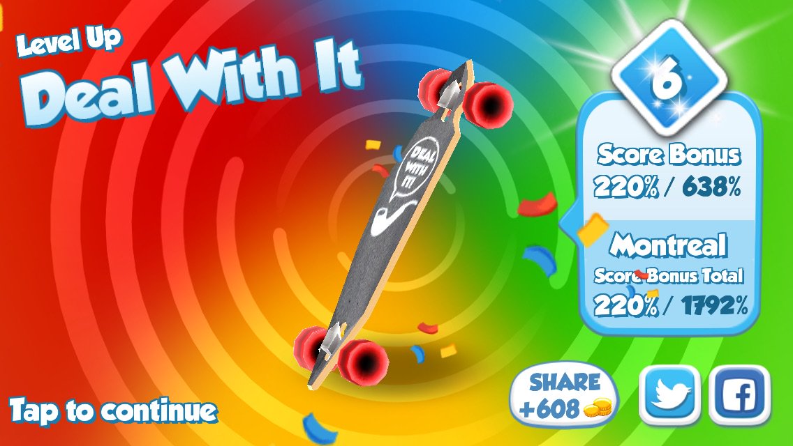 suka_dada's tweet photo. I upgraded my Deal With It board to level 6 in #SkylineSkaters https://t.co/t5pfixdyhg https://t.co/Fp3yvB5PSa