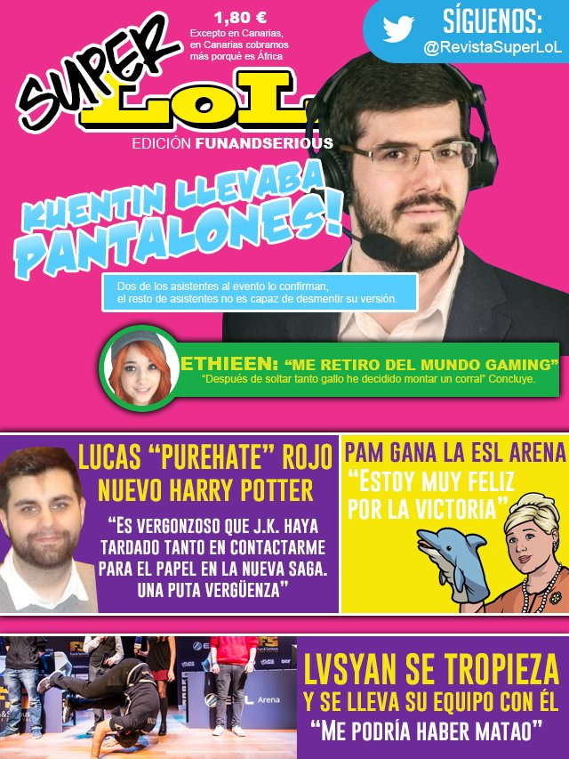 RevistaSuperLoL's tweet photo. Ya está disponible nuestra primera edición. Especial @funandserious https://t.co/1RfxK5T6E6
