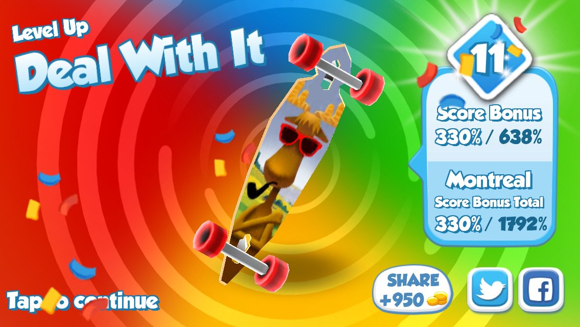 suka_dada's tweet photo. I upgraded my Deal With It board to level 11 in #SkylineSkaters https://t.co/t5pfixdyhg https://t.co/3YZiacdG71