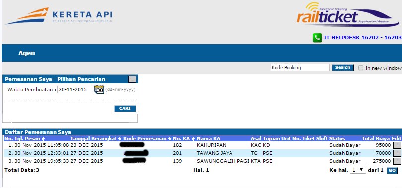 update pencarian hari ini 30/11/2015: