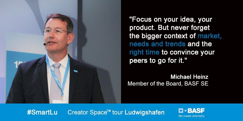 BASF's tweet photo. Michael Heinz, Member of the Board of Executive Directors of BASF, on ideation processes #SmartLu https://t.co/AO29UpVSaN