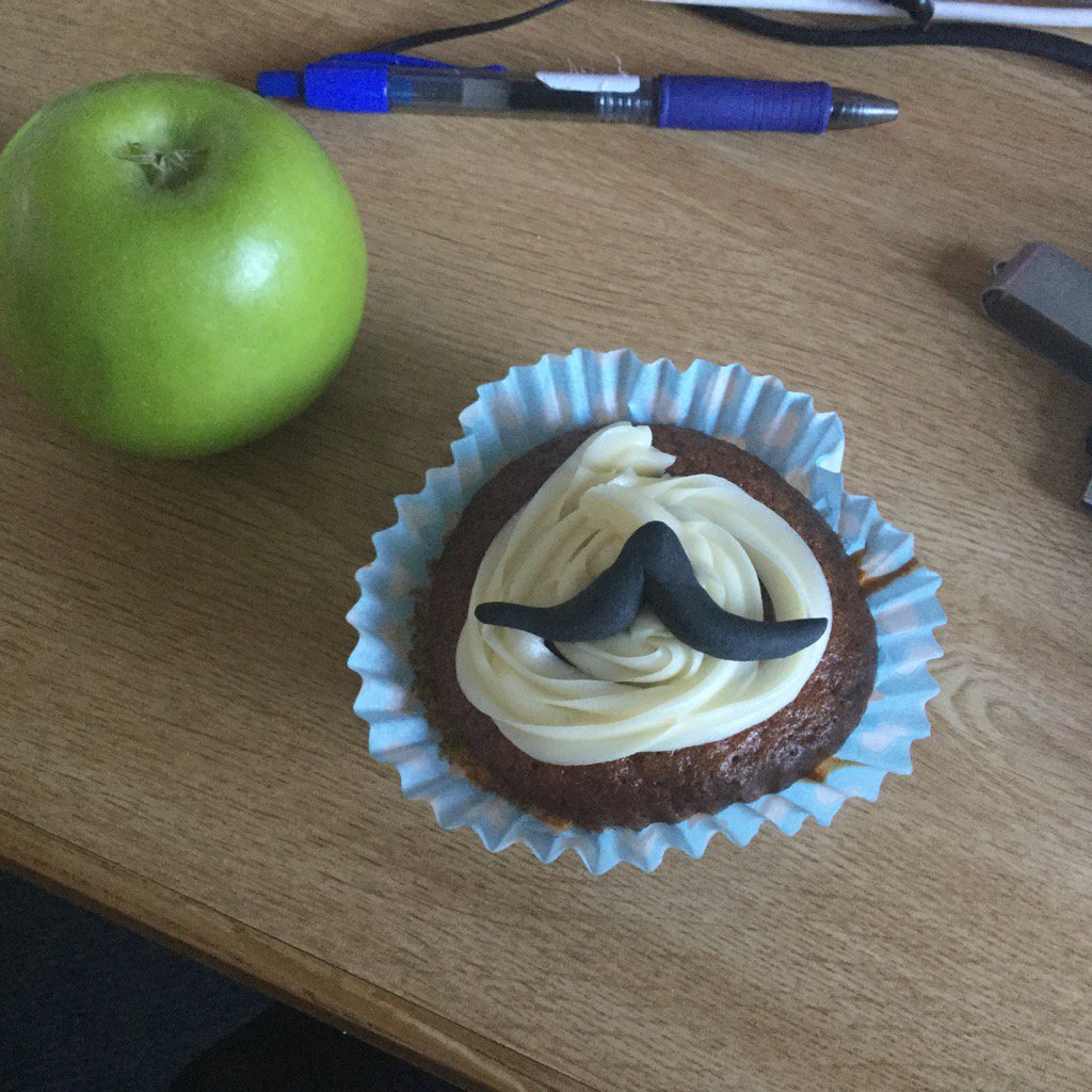 digitalsean's tweet image. Nice moustache on the Movember cakes by @HWUChemSoc
