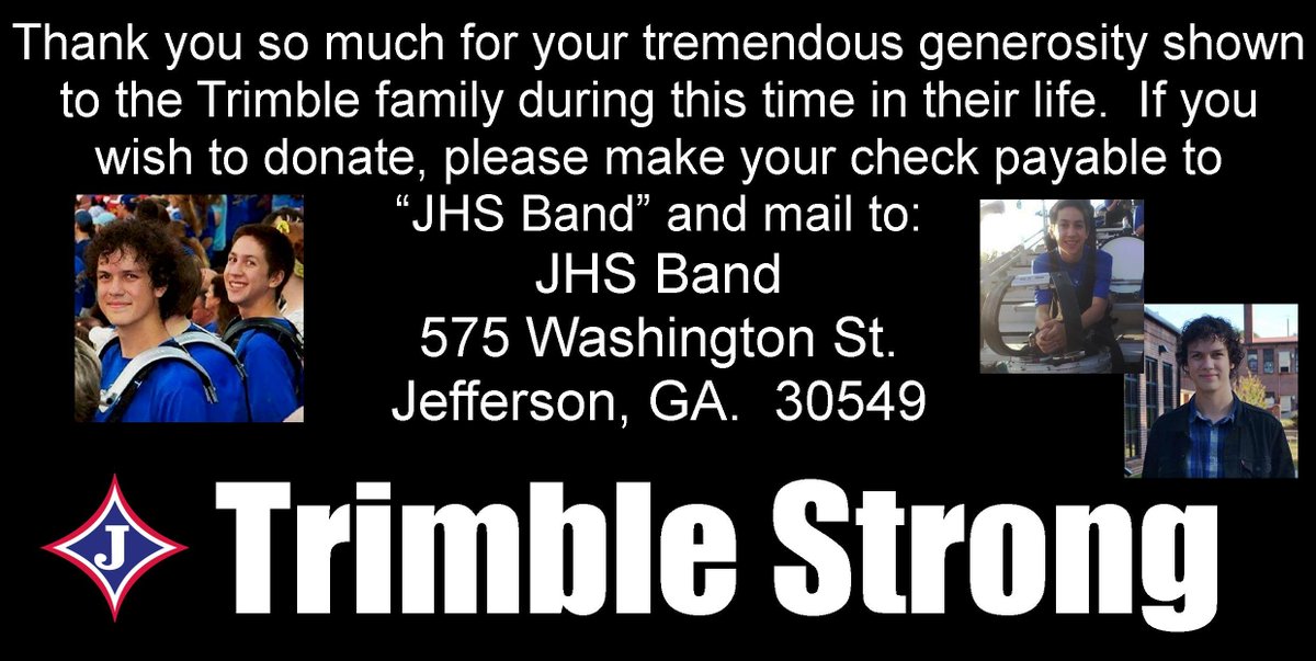 Thank you for your tremendous generosity.   #TrimbleStrong