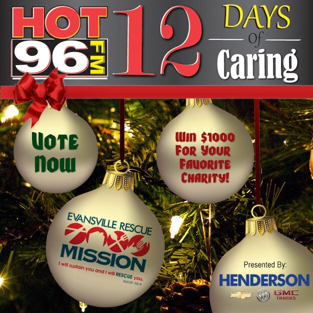 hot96tweets's tweet photo. 12 Days Of Caring! Today's charity is @EvansvilleRM To vote RETWEET or FAVORITE! #Hot96Caring https://t.co/4Xf7uCO6GR