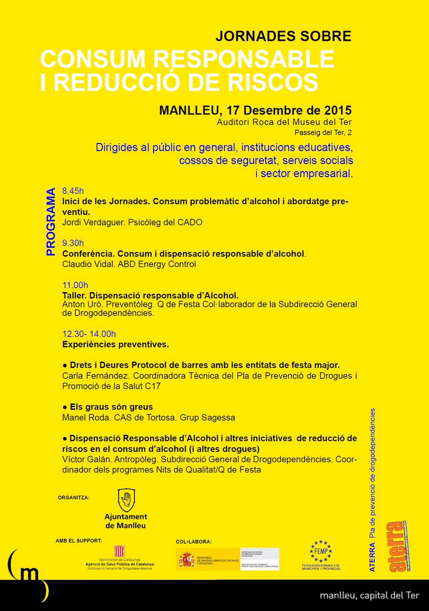 DracOsona's tweet photo. Jornada de #ConsumResponsable i #ReduccióDeRiscos, 17DES al Museu Industrial Ter. Inscripció:https://t.co/8yH77dIXOx https://t.co/f0hoCCj9ye