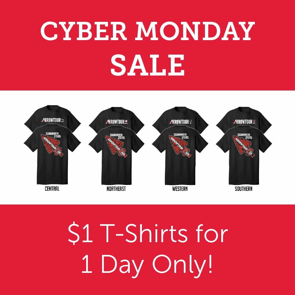oascouting's tweet photo. Reminisce about this summer's #ArrowTour with amazing #CyberMonday deals from https://t.co/Ink2qiUcpd! https://t.co/ibNhwxGb1T