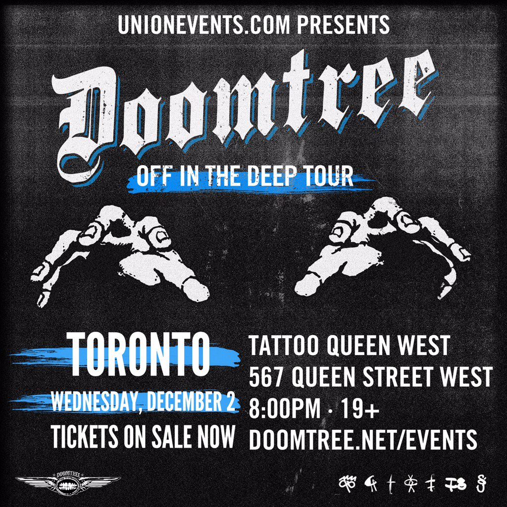 DOOMTREE's tweet photo. Playing Toronto @TattooToronto this week! Wednesday, December 2nd! #OffInTheDeepTour https://t.co/UuhkDwDCQo