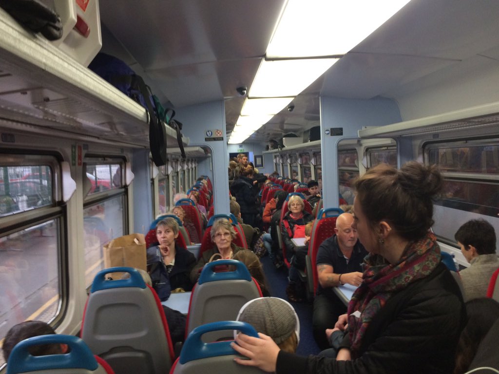 tbw91's tweet photo. @EMTrains Can you tell me why its acceptable to have 1 car for this service? Standing for 1.5 hours. 15:11 from Petb https://t.co/fs63jXq7SE