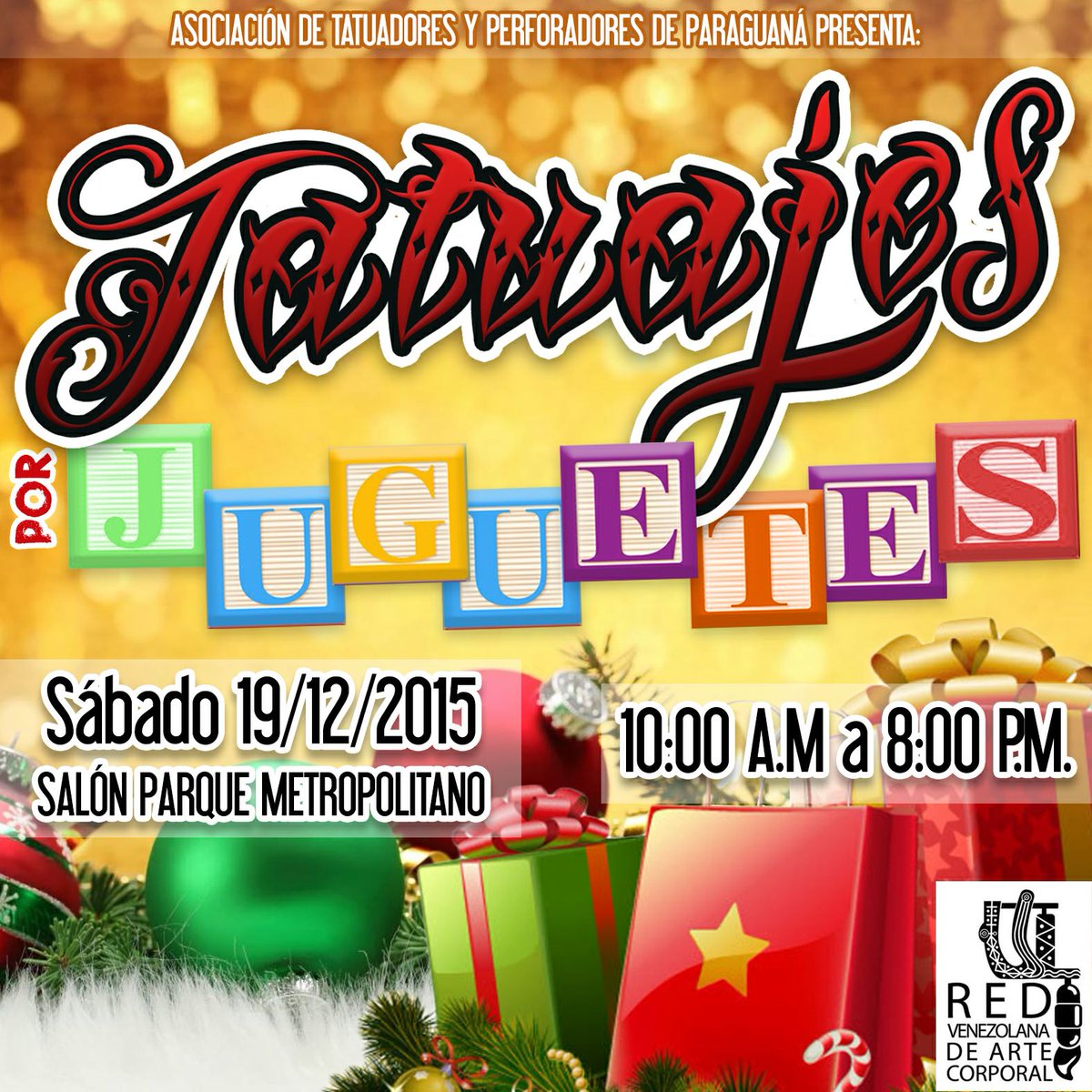 minculturave's tweet image. @RedArteCorporal te invita este 19/12/15 al Salón Parque Metropolitano y disfruta de: #TatuajesPorJuguetes.