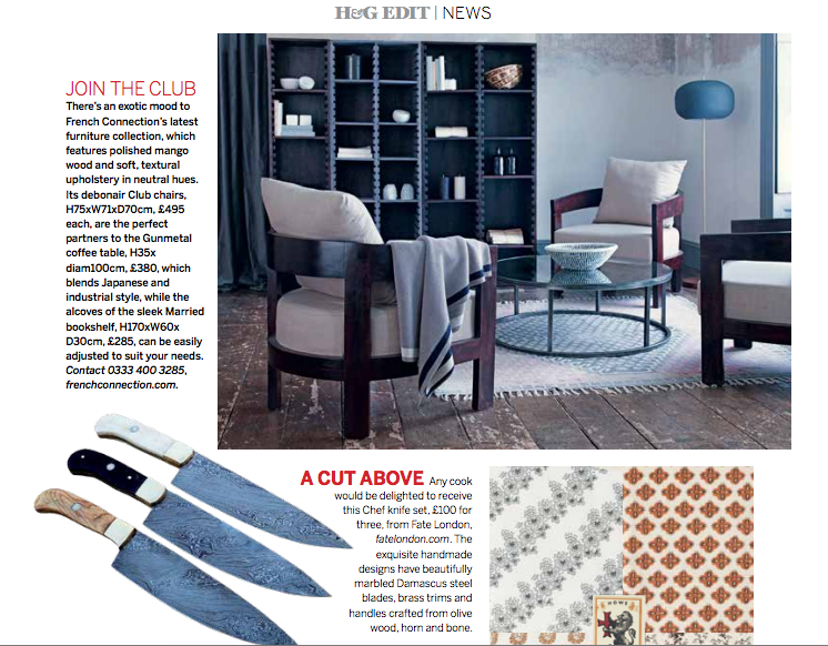 fatelondonstore's tweet photo. our chefs knives are featured in @homesandgardens Dec'15 edition. check here.. https://t.co/QQfYPNxfQv