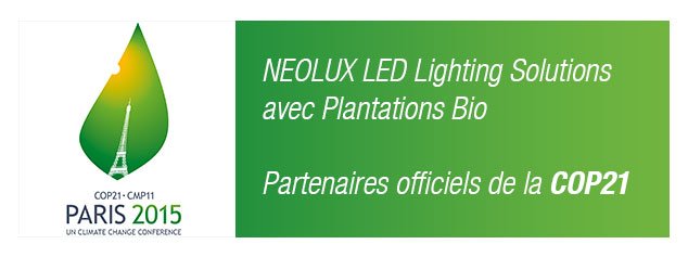 NEOLUX LED lighting solutions partenaire officiel de la COP21 dans le cadre de l'éclairage du Jardin intérieur.