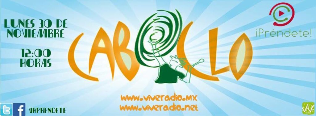 vrprendete's tweet photo. Si disfrutas la buena música no puedes perderte el programa de hoy y conoce a Cabaclo. 👌🏼 https://t.co/xMYUwKWApG
