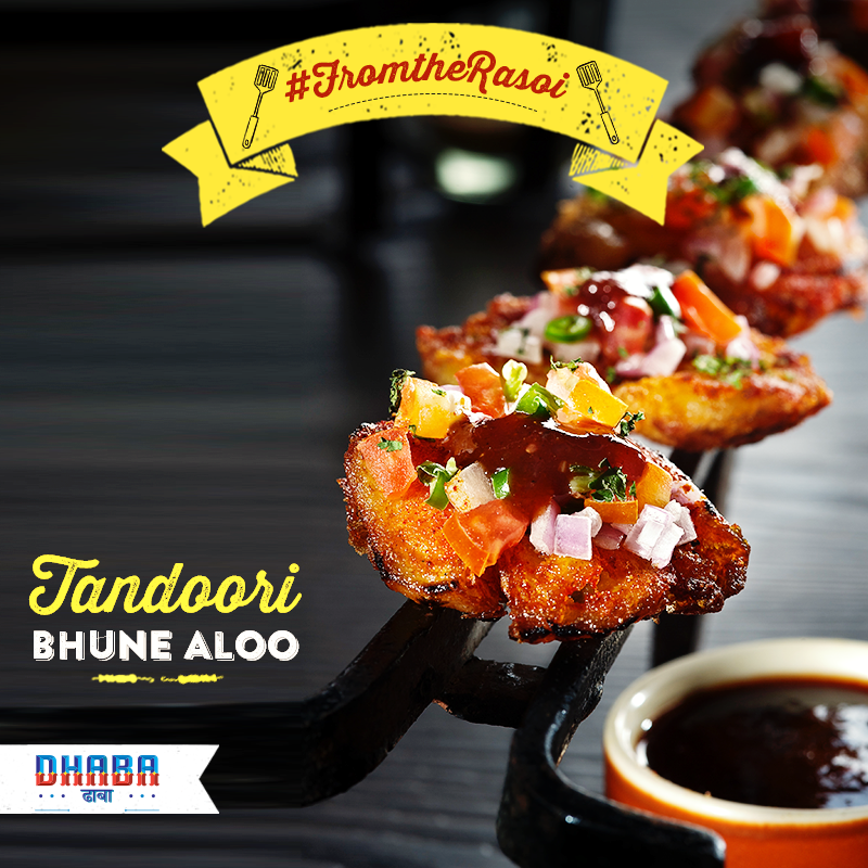 #FromTheRasoi Spicy and grilled to perfection, our Tandoori Bhune Aloo are a must try!