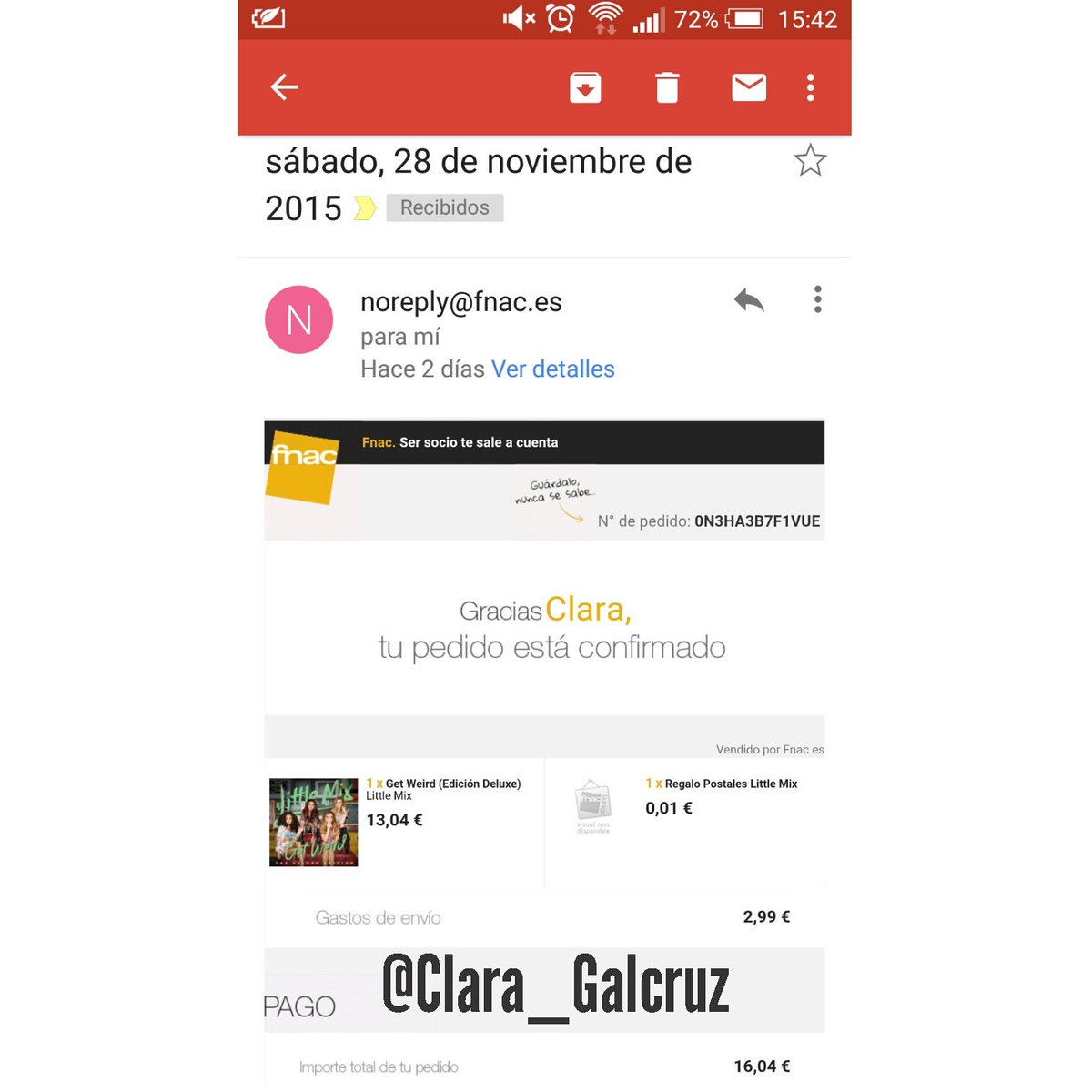 Clara_Galcruz's tweet photo. Get Weird, el nuevo álbum de @LittleMix, Ya a la venta en España! ¿A qué esperas? ¡Cómpralo ya! #SpainIsGettingWeird https://t.co/1PixM1iBHa