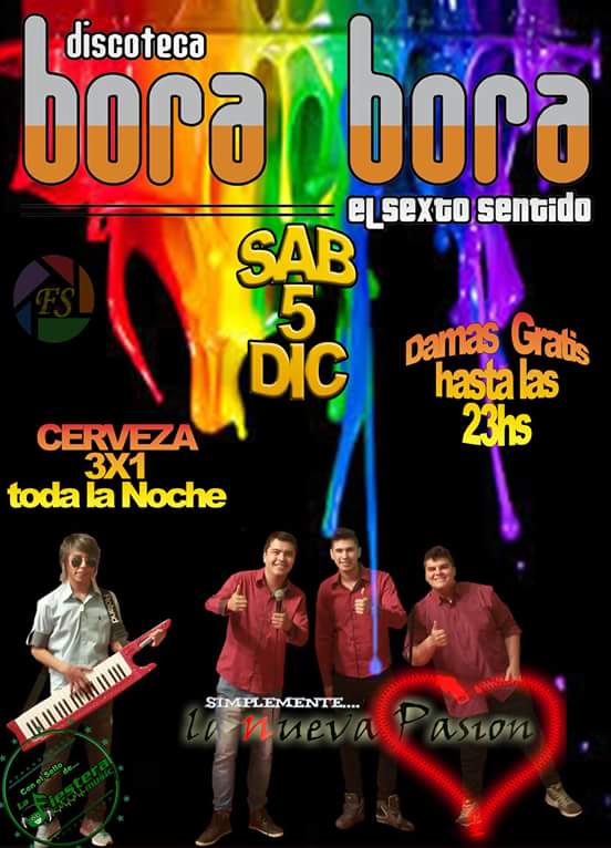 lanuevapasionpy's tweet photo. Show en Vivo Del Grupo Revelación!! El sábado 5 en #BoraBora 🎉🎇🎊 @nandoriquelme  @rubengaonaLaFM @LaFiesteraMusic https://t.co/xF0A0O4Dhi