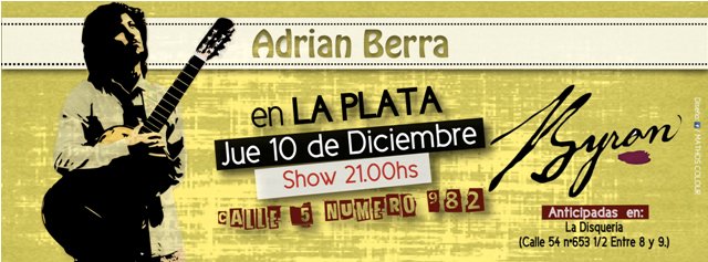 Despedida de La plata, el jueves 10 al aire libre. En el jardín de Byron. Anticipadas a la venta!
