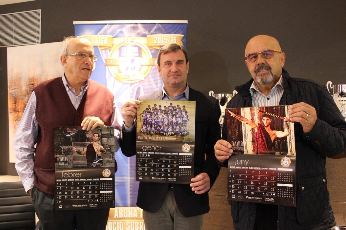LleidaLlista's tweet photo. Aquest matí s'ha presentat als mitjans de comunicació el calendari 2016. El diumenge ja es podrà adquirir. #oklliga https://t.co/Ultf7UNat8