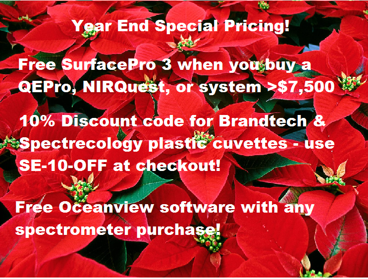 SpectrEcology's tweet photo. End of year specials on #cuvettes, #spectrometers #NirQuest,... Get a free #SurfacePro3 - https://t.co/aNrgqc3Qjx https://t.co/Z4btxh8SQ7