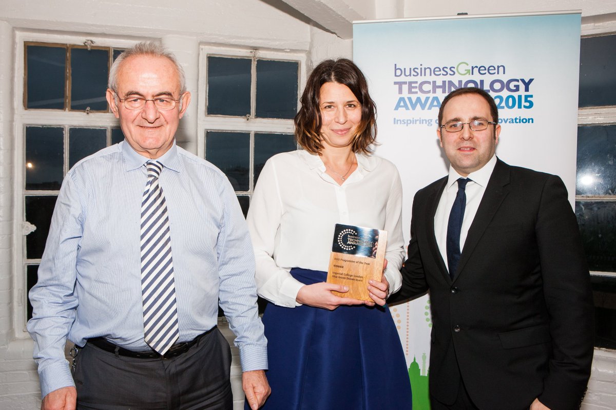 BGD_Europe's tweet photo. Thrilled to win 1st prize in R&amp;D category of 2015 @BusinessGreen awards. Big thx to @KarlMSmith plus @leiastarspear https://t.co/fQannQ64n9